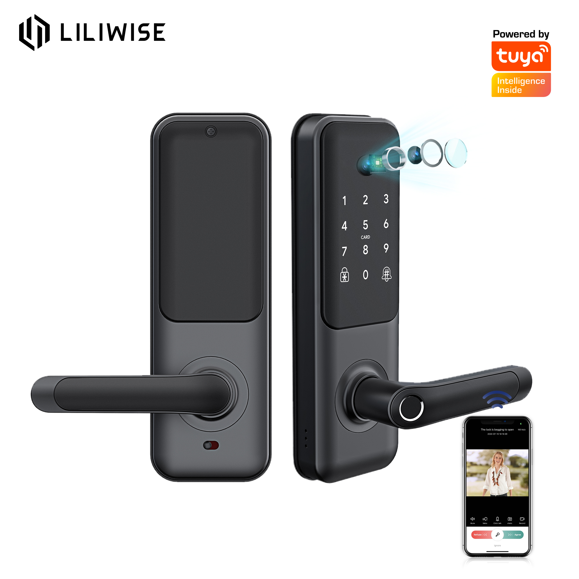 Tuya WiFi BLE Smart Door Lock with Fingerprint and Keypad