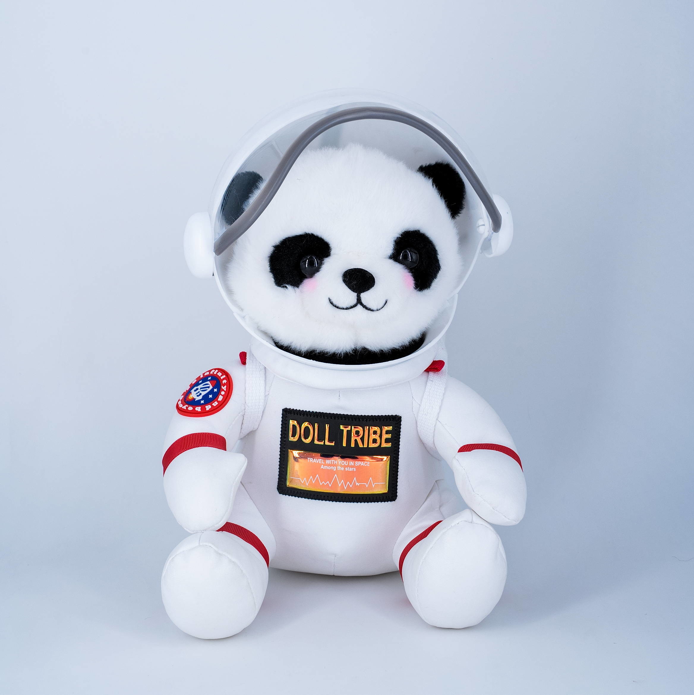 OEM ODM Plush Sitting Bear Toys With Wear Space Suit Customized Logo Tag Label