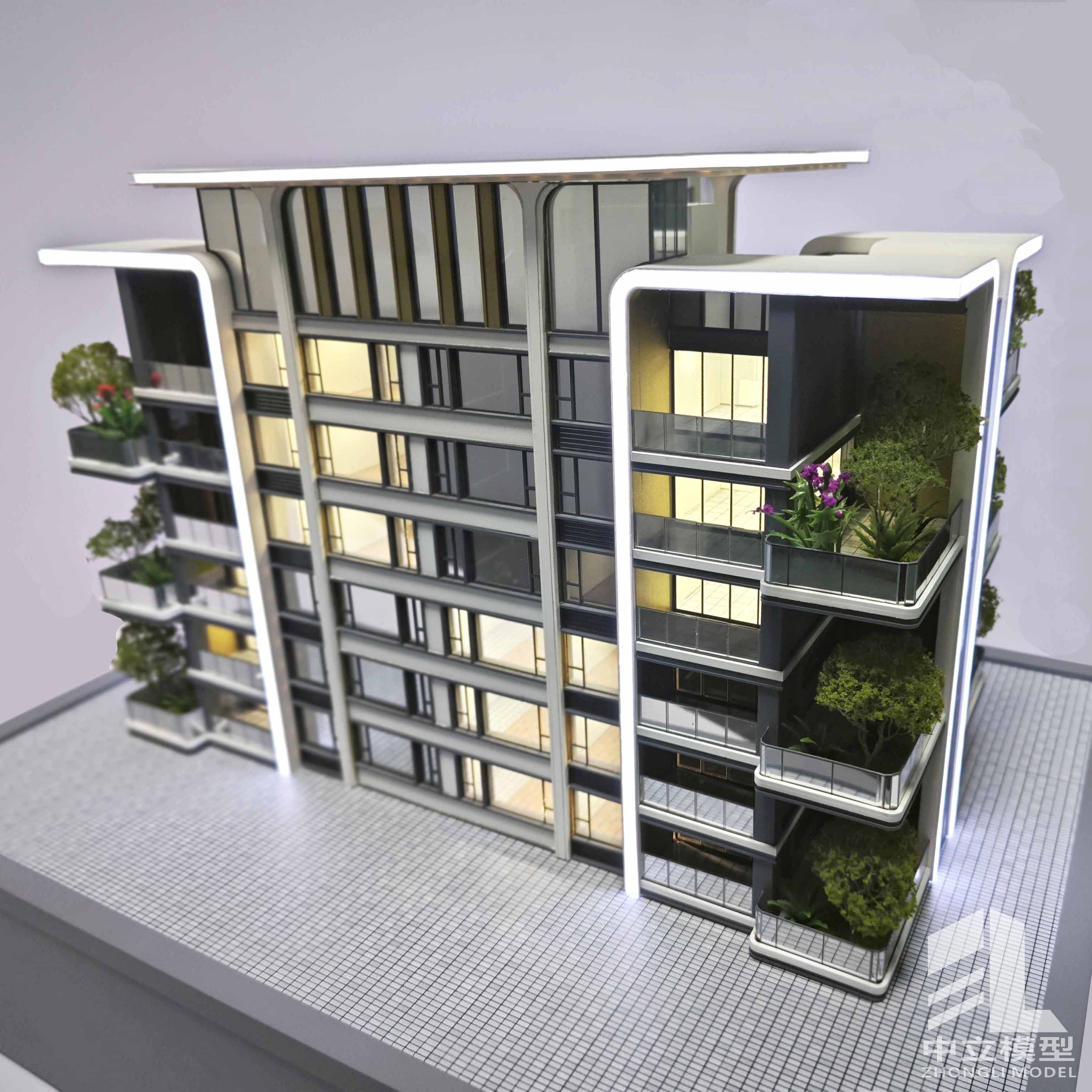 Residential 1:100 Scale Buildings With Lighting Landscaping Models Architectural