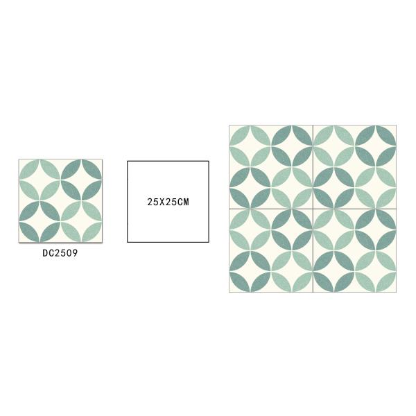 Light Green Ceramic Rustic Tile 250x250mm for Indoor Floor