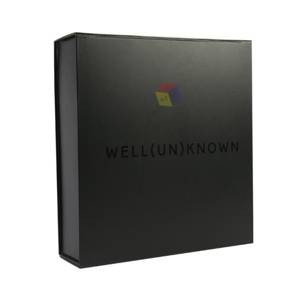 Large Luxury Custom Logo Magnetic Folding Clothes Garment Black Clothing Boxes Packaging rigid Cardboard