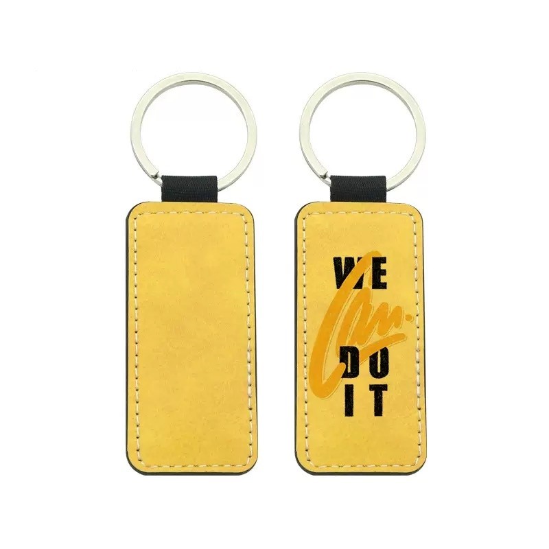 PU Sublimation Heart Keychain Blank Custom Logo Double Side Printing Sublimation Leather Keychain