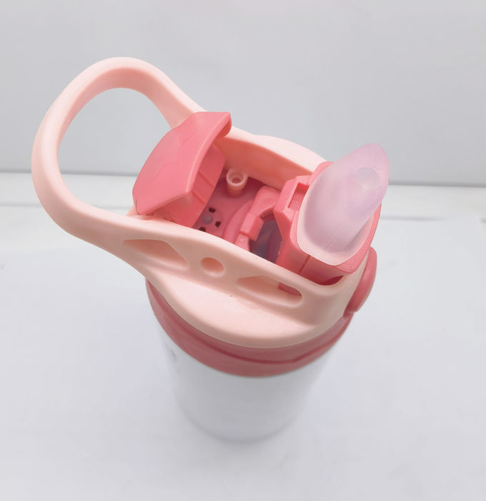 12oz Sublimation Blanks Sippy Cup Sublimation Tumblers For Kids Stainless Steel Insulated Toddler Water Bottle With Leak-Proof Straw Lid And Handle