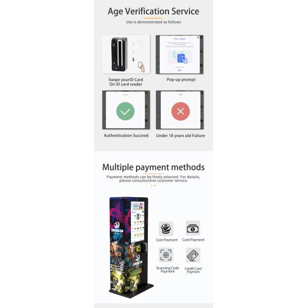 High-Tech Standing Mini Vending Machine for Electronic Liquids and Accessories with Payment System for Shopping Malls