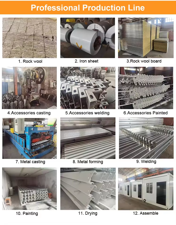 Fireproof Steel Prefabricated Foldable Container House Weather Resistant