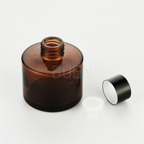Empty Glossy Glass Aroma Diffuser Bottle Matte Frosted Black Diffuser Refill Bottles