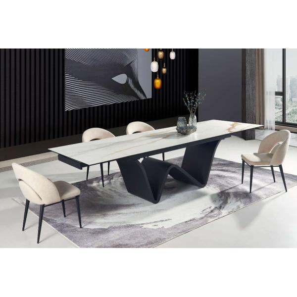 Foshan Furniture Extendable Dining Table and Chairs Folding Modern Luxury