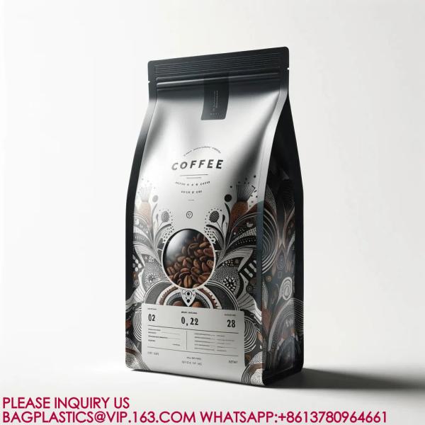Reusable Foil Composite Coffee Bag With T-Shaped Zipper Bag With Valve Aluminum Foil Bag