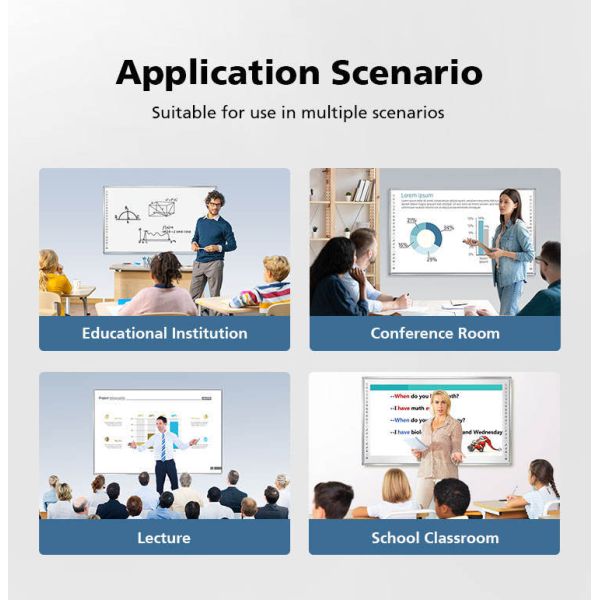 86 Inch Interactive Whiteboard with 20 Point Capacitive Touch Screen and 8 MP Pixel Visualizer for Conference and Education