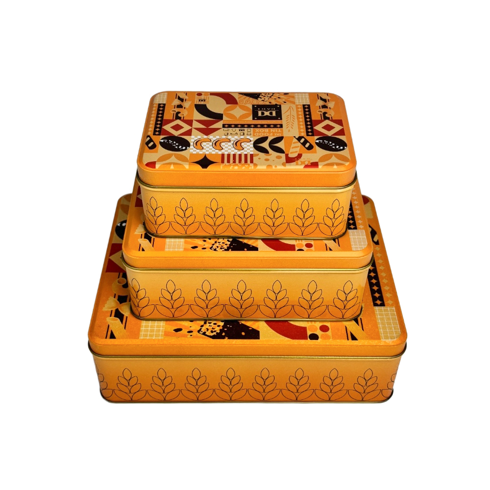 DADI Tinplate Square 5 Pack 0.19mm-0.4mm Personalised Biscuit Tin Box