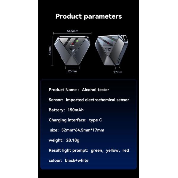 High Accuracy Small Portable Alcohol Breathalyzer LCD Display Breath Alcohol Tester