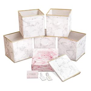 Marble Pattern 6 Containers Soft Storage Cubes Eco Friendly