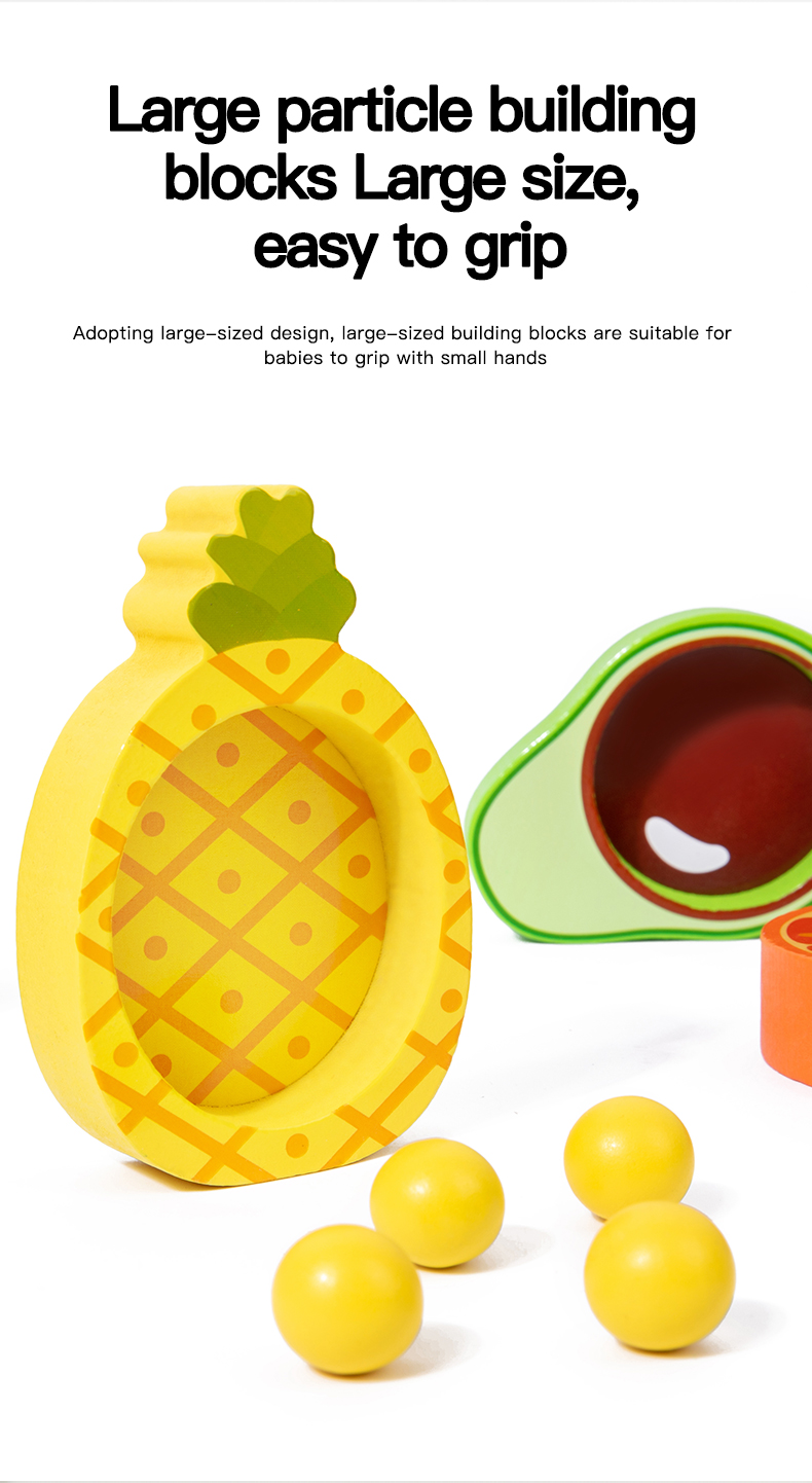 Wholesale Fruit Color Matching Bead Game Wooden Kitchen Toy Pretend Play Toy Early Educational Toys