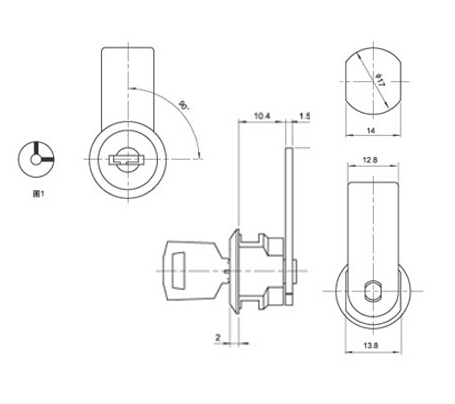 Small Flat Key Cam Lock for Display Case Cabinet Cam Lock with small Key Aliked Key