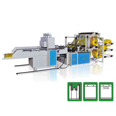 Automatic Flat / Vest Bag Making Machines Double Layer Four Lines 1300KG