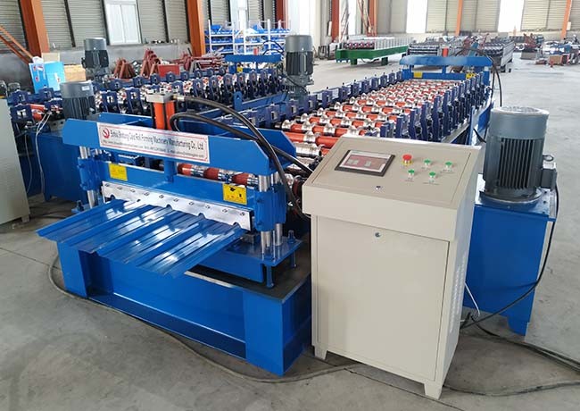 Blue Trapezoidal Sheet Roll Forming Machine , High Strength IBR Roll Forming Machine