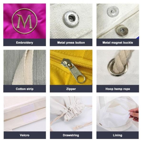 Promotional Personalized Eco-Friendly Cotton Canvas Tote Bags With Rope Handles Custom Printed Sublimation Blanks Fashion Style For Wholesale