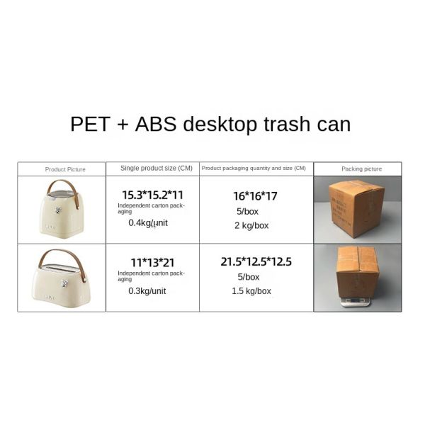 Desktop Trash Can Home Dorm Office Trash Basket High Appearance Level Living Room Press Type Trash with Lid