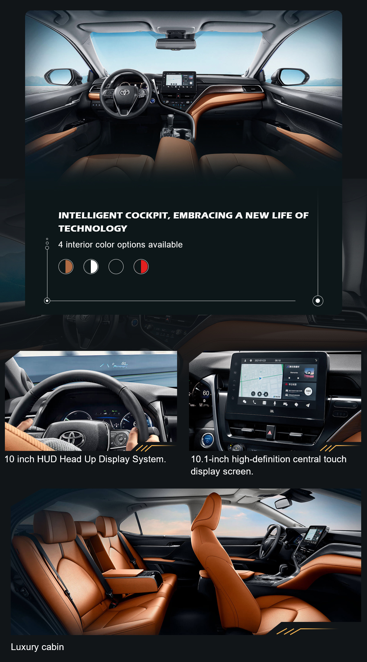 Cam-ry 2.0L 2.5L Manual AWD R18 Tires Euro VI Emission Leather Naturally Aspirated Left Dark Interior Seats for 5 People