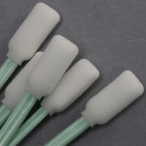 Quality Steam Autoclavable Industrial Foam Swabs 125mm With Polystyrene Handle for sale