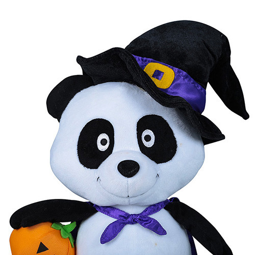Panda Design Animated Plush Christmas Toys Lightweight With black Cap