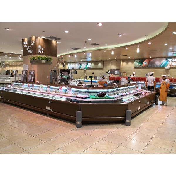 R404a Fan Cooling Open Display Cabinet Self Service For Meat Shop