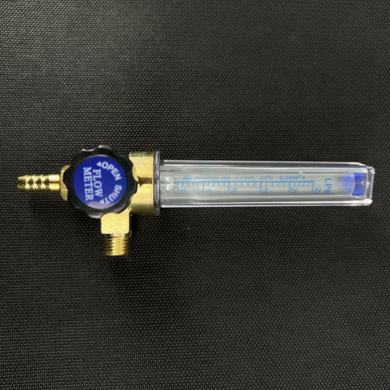 Carbon Dioxide Heating Meter Argon Pressure Reducer Flow Meter Assembly Meter Tube Flow Meter Barrel CO2 Flow Meter ，8mm Hose Connector, Adjustable