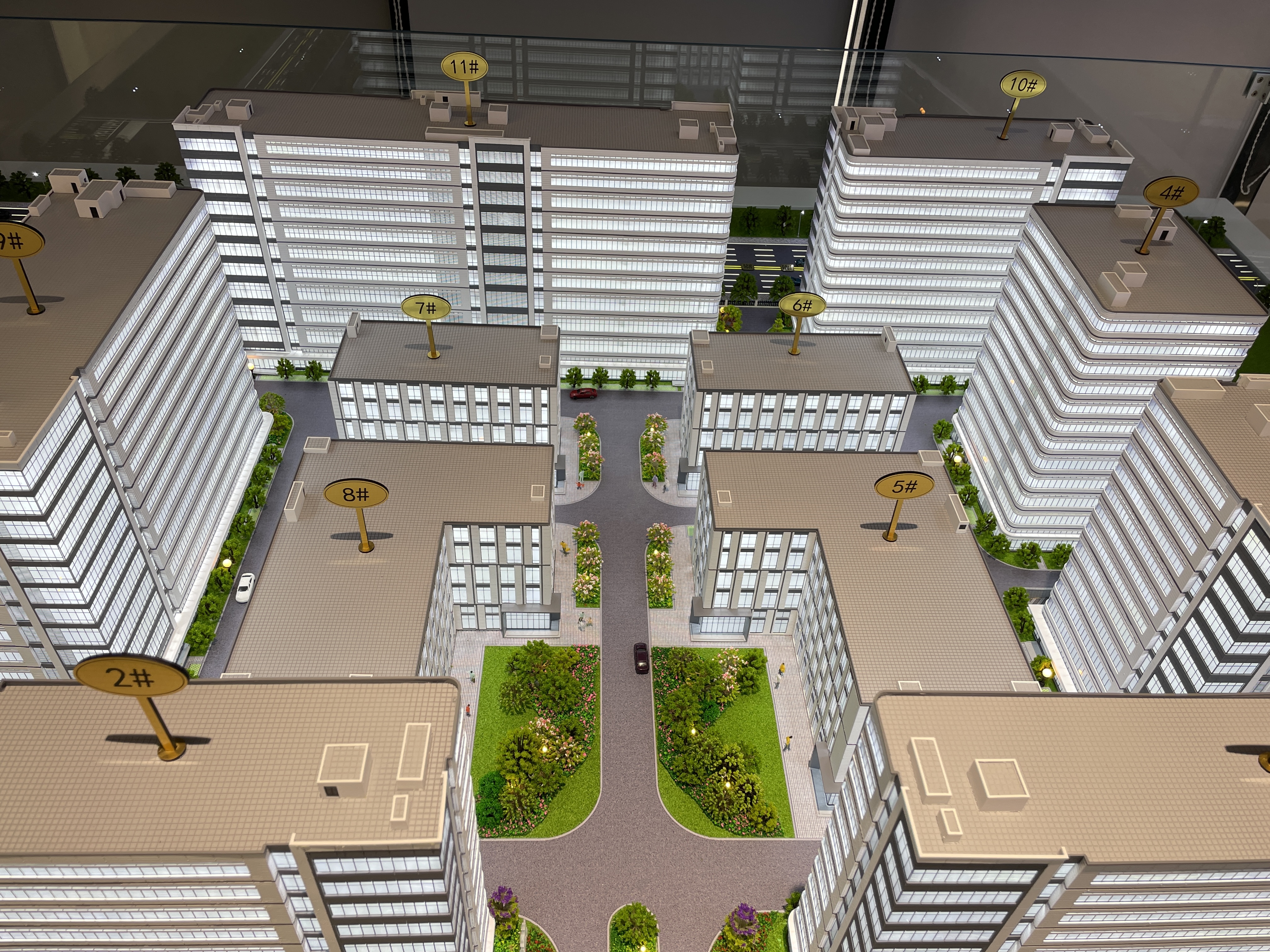 Architectural model of modern residential complex