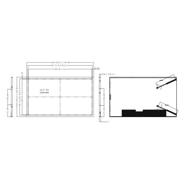 18.5 Inch 1100 Nits HDMI LCD Display 1920x1080 IPS Wide Temperature Custom LCD Screen