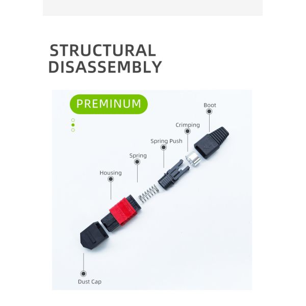 MTP Connector Kits Push Pull MPO 3.0mm boot Fiber Optic Attenuator multi Mode