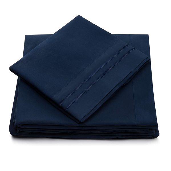 Solid Pattern Microfiber Bed Sheet Set 133 * 60 Fabric Density