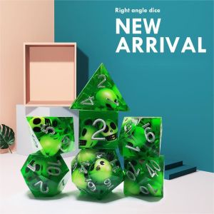 Quality Green Crystal Skull Resin Boarding Dice Set Dragon and Dungeon for sale