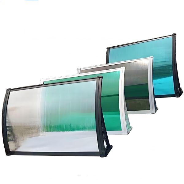Mannual Polycarbonate Window Awning With Transparent 2.5mm Polycarbonate Solid Sheet Or 5.0mm Polycarbonate Hollow Sheet Made From PC Materials Of