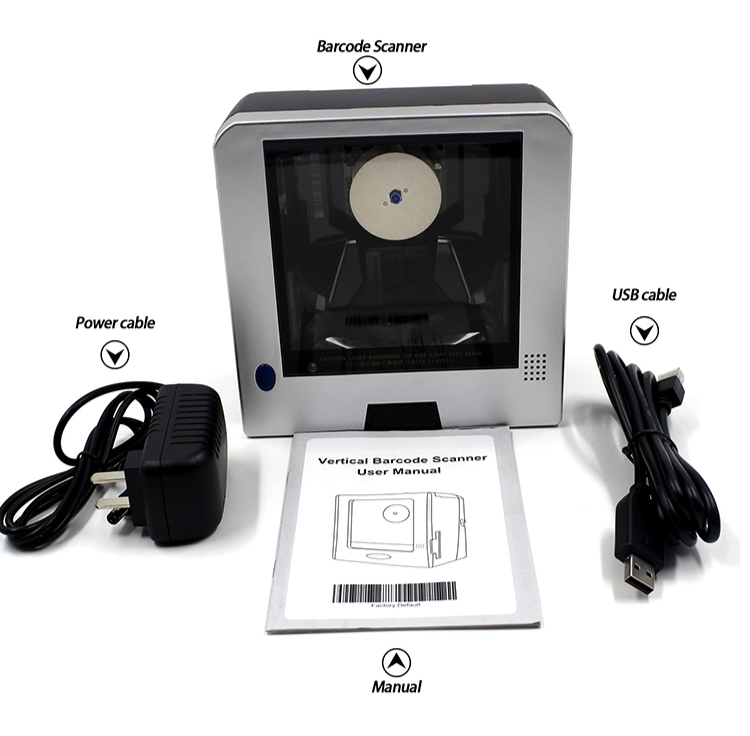 Supermarket POS Platform 1D Laser Barcode Scanner with and 15.2cm/6.0in Depth of Field