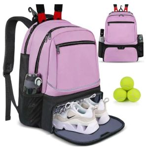 Quality Custom Tennis Backpack For 2 Rackets With Separate Shoe Space To Hold Badminton Squash Racquets for sale