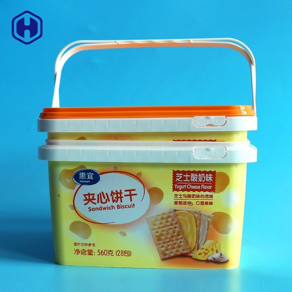 Quality Water Proof IML Tubs Recycle Labeling Biscuit Plastic Container for sale