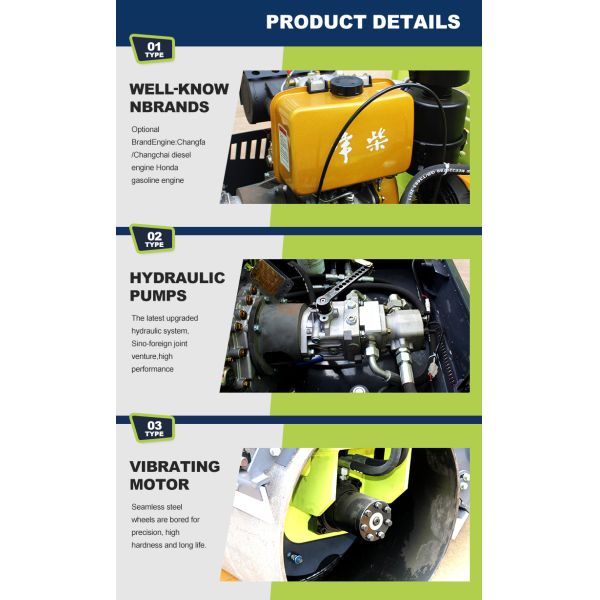 1ton 2 Ton 3 Ton Road Roller Vibratory Rolller Machine Asphalt Ride on Mini Compactor Road Roller