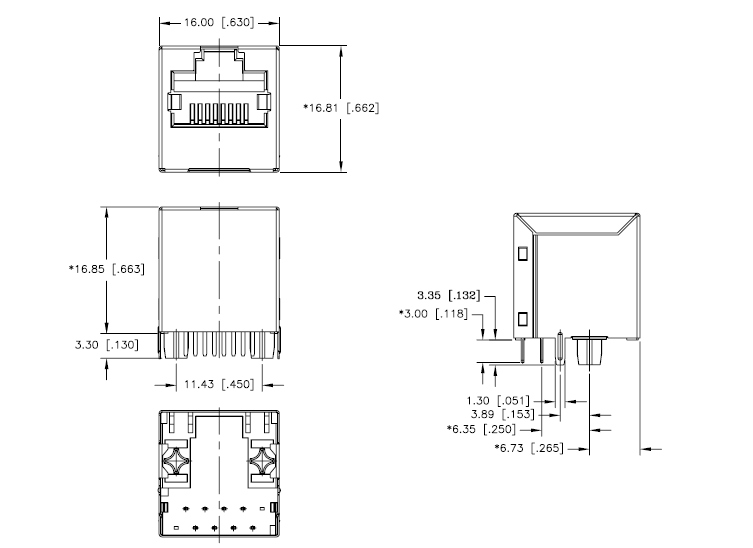 Modular Vertical Rj45 Jack PCB Straight Jack JD2-0011NL For Communication