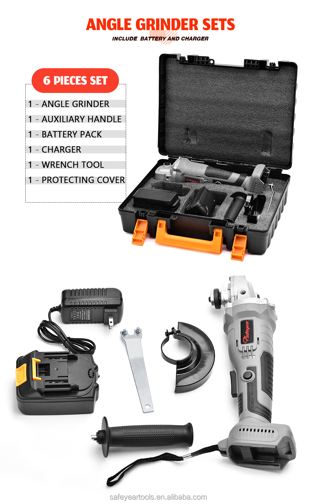 Brushless 21V Battery 4 Inch Grinder 4.0Ah Battery Operated Angle Grinder