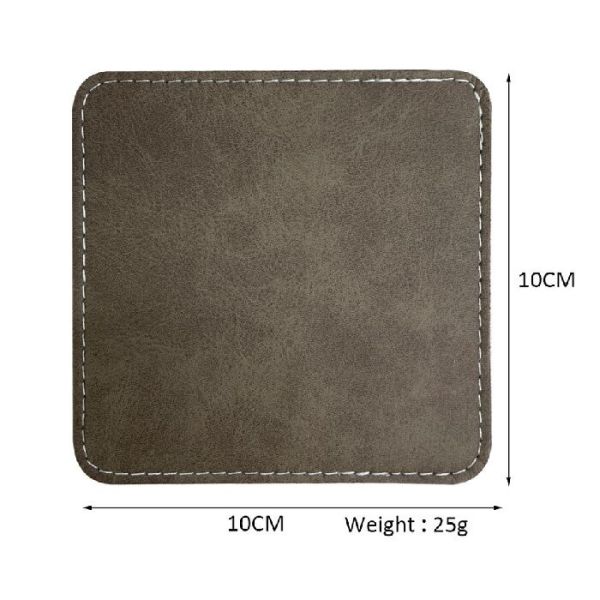 Custom Print Logo Sublimation Blanks Coasters Round Square Colorful PU Leather Sublimation Coaster