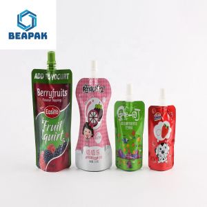 Soy Milk Drink Packaging Reusable Custom Spout Pouches