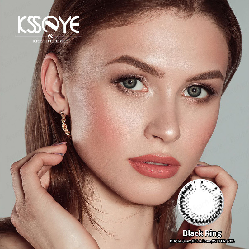 ODM Yearly Big Eyes Natural Black Contacts Non Prescription 14.5mm