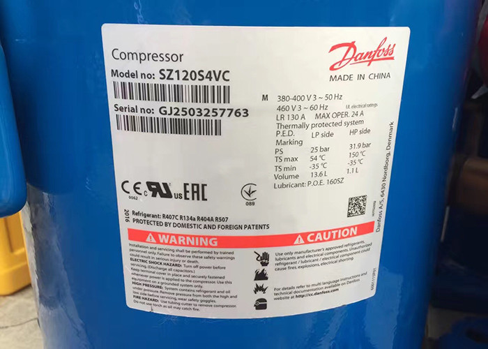 380~400V 50Hz 3ph 10HP Refrigeration Scroll Compressor SM120S4VC