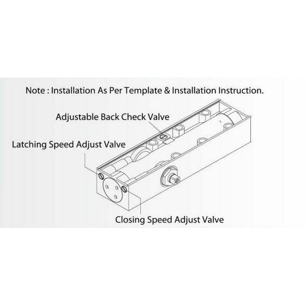 Eurospec Hold Open Arm Door Closer D2000T Adjustable Spring Force Backcheck