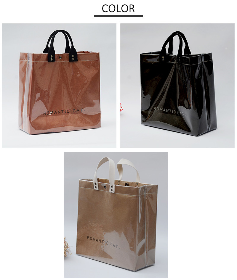 Personalized Grocery L36*D15*H35 Cm Black PVC Handbags