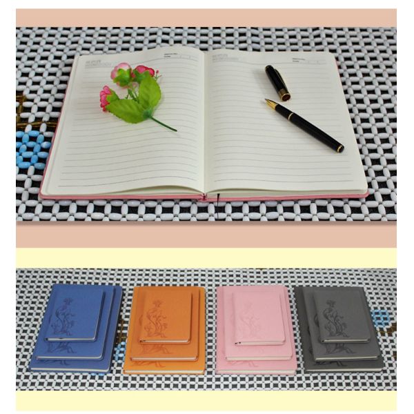 Discoloration PU leather embossed notebook