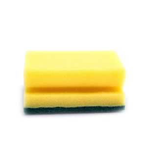 Customized Notch Shape Kitchen Sponge Scourer 10x7x4.5cm