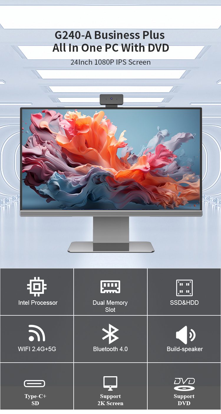 OEM 23.6 inch All in One PC with I3/I5/I7 Processor and DDR4 Memory 4G/8G/16G Optional