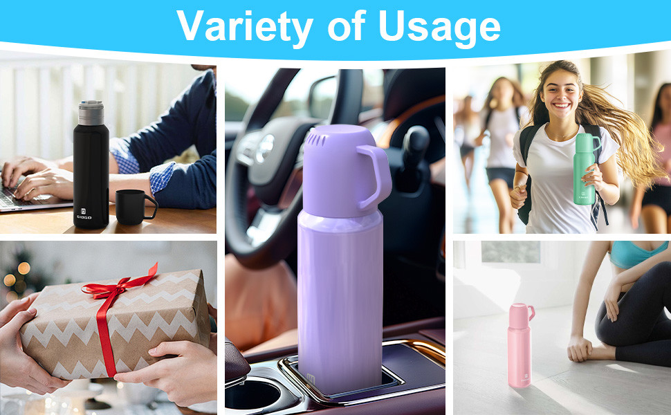 Vacuum Insulated Water Bottle Thermo With Cup 648ml / 22oz Stainless Steel Thermal Water Bottles Water Thermo Flask Thermo For Hot And Cold Drinks
