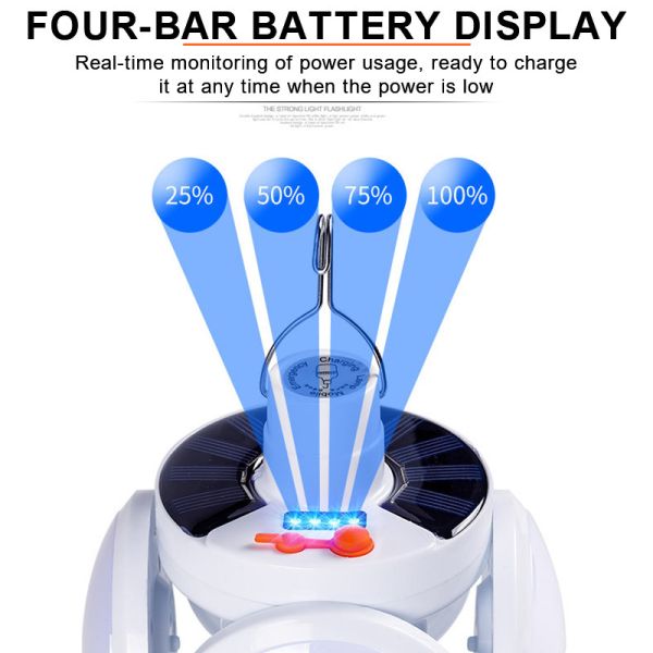 Folding LED Soccer Ball Lamp USB Charge Search Light For Camping